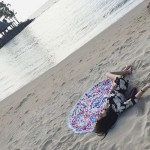 Фото Пляжне покривало кругле з малюнком Happy Sunshine 150 * 150