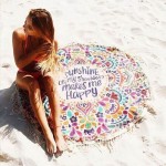 Фото Пляжне покривало кругле з малюнком Happy Sunshine 150 * 150