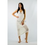 Фото Пляжное платье-майка вязаное белое 146-25