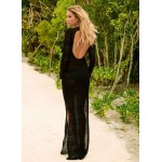 Фото Пляжное платье чёрное длинный рукав 146-26