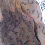 Фото Сумка пляжная морской принт коричневый низ светлый верх  211-01