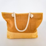 Фото Модна плетені пляжна сумка коричнева з фламінго 211-06