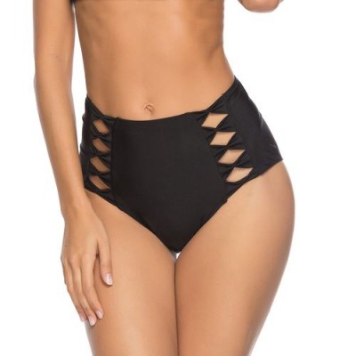 Фото Плавки чёрные высокая талия 178-01