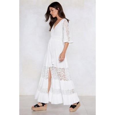 Сукня біла довга з мереживом 405-02 