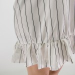Фото Коротке біле в тонку смужку сукню котон 405-16