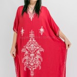 Фото Красная туника oversize  с вышивкой 405-24