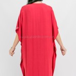 Фото Красная туника oversize  с вышивкой 405-24