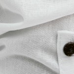 Фото Чоловіча сорочка біла комір стійка темні гудзики 411-02