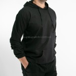 Фото Рубашка мужская черная с капюшоном 411-03