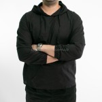 Фото Рубашка мужская черная с капюшоном 411-03
