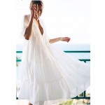 Фото Платье пляжное белое длинный рукав 405-37