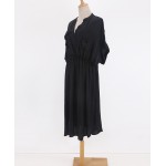 Фото Черное легкое платье на короткий рукав 405-45