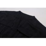 Фото Черное легкое платье на короткий рукав 405-45
