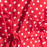 Фото Платье красное в белый горох на пуговицах 405-39