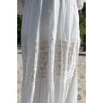 Фото Платье пляжное белое на кулиске и прозрачными рукавами 405-43