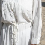 Фото Рубашка-платье на длинный рукав с тонким пояском 405-44