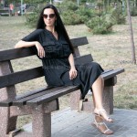 Купить Черное легкое летнее платье на короткий рукав 405-45 — реальное фото