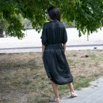 Купить Черное легкое летнее платье на короткий рукав 405-45 — реальное фото