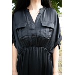 Купить Черное легкое летнее платье на короткий рукав 405-45 — реальное фото