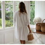 Фото Пляжное короткое платье белое оversize 146-68-1