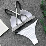 Фото Купальник бикини белый с серебром  147-10-2