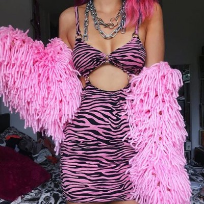 Фото Сарафан розовый леопардовый 172-01