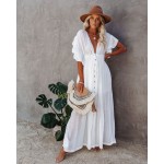 Фото Пляжна довга біла сукня  405-51-2