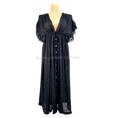 Пляжное длинное платье чёрное 405-51-4