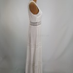 Фото Длинное белое платье с гипюром  406-05