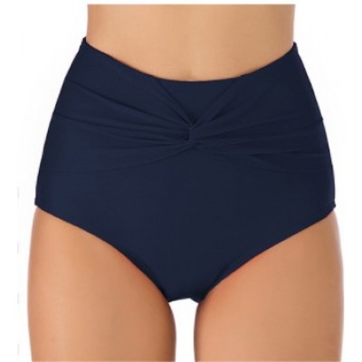 Фото Плавки женские чёрные високие с узлом на талии 114-05