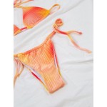 Фото Купальник бикини бархатный оранжевий на завязках 192-05