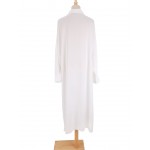 Фото Платье накидка на купальник длинная белая на длинный рукав с карманами 405-56