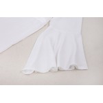 Фото Пляжний халат на пуговицах с пояском-кулиской белый 146-92-1