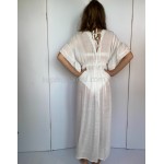 Фото Пляжное длинное белое платье  405-51-2