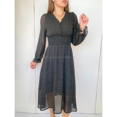 Фото Сукня шифонова чорна в білий горох 146-94-1