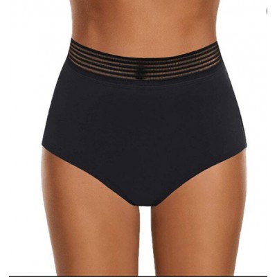 Фото Плавки женские чёрные с прозрачной вставкой на талии 174-25