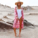 Фото Пляжное платье-халат яркое розовое 421-05