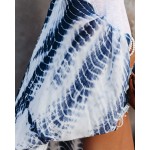 Фото Пляжний халат сине-белый с широкими рукавами 146-109