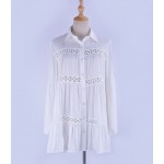 Фото Пляжна сукня коротка біла на довгий рукав 146-52