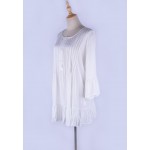 Фото Пляжное платье короткое белое коттон 146-43
