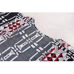 Фото Пляжный халат-кимоно чёрно-белый с красной каймой 405-79