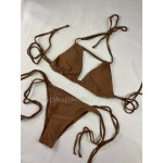 Купить Купальник бикини коричневый на завязках 135-105 — реальное фото