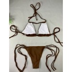 Купить Купальник бикини коричневый на завязках 135-105 — реальное фото