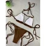 Купить Купальник бикини коричневый на завязках 135-105 — реальное фото