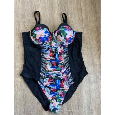 Фото Купальник слитный с цветочным принтом и драпировкой 427-09