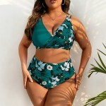 Фото Купальник бикини Plus Size цветочный принт 192-17
