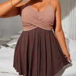 Фото Плаття-купальник Plus Size з контрастним ліфом 430-13