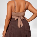 Фото Пляжное платье-купальник Plus Size с контрастным лифом 430-13