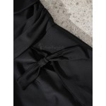Фото Купальник-платье черный с юбкой и золотистой фурнитурой на бретелях 174-29