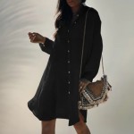 Фото Рубашка пляжная чёрная на длинный рукав 146-106-2